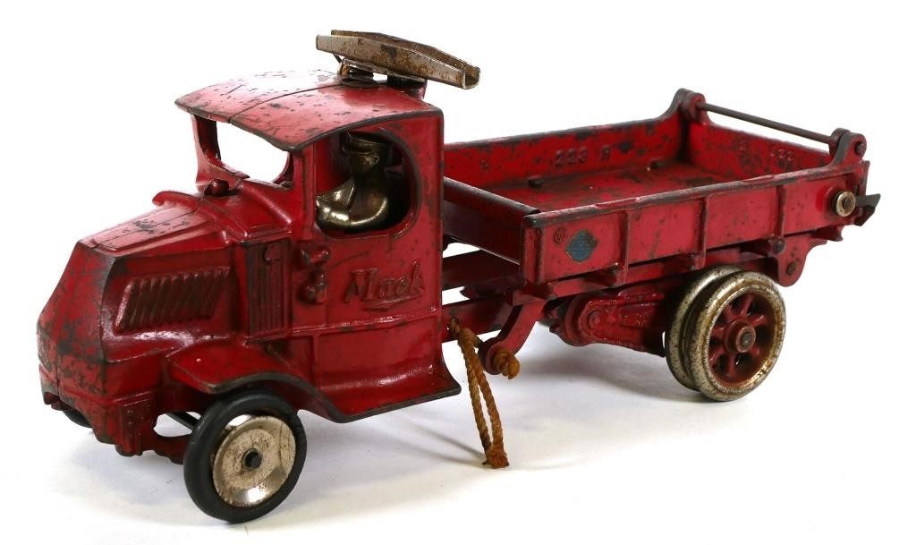 Appraisal: VINTAGE ARCADE MACK DUMP TRUCK Arcade Mack cast iron T