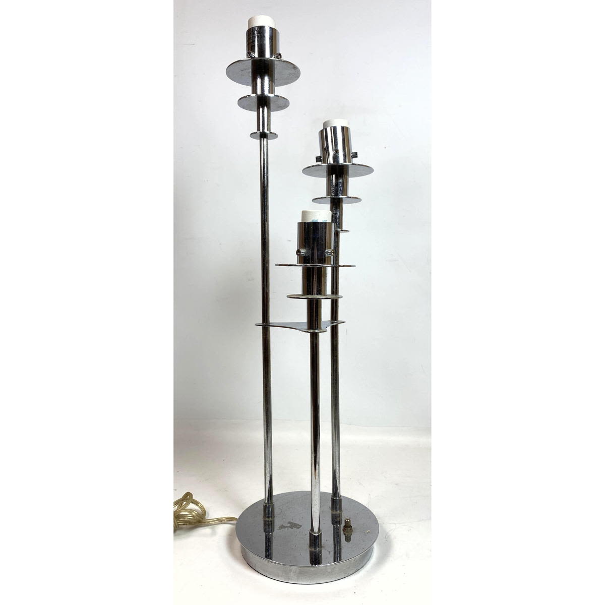 Appraisal: Modernist Chrome Table Lamp Dimensions- H- inches- W- inches- D-