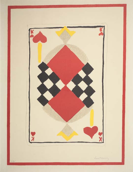 Appraisal: SONIA DELAUNAY King of Hearts Color lithograph x mm x