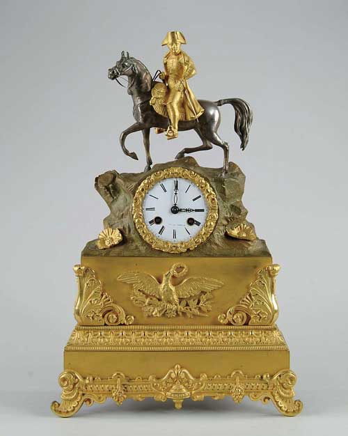 Appraisal: OUTSTANDING FIGURAL FRENCH EMPIRE MANTLE CLOCK The gilt figure of