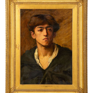 Appraisal: Herbert von Herkomer German - Portrait of a Young Man