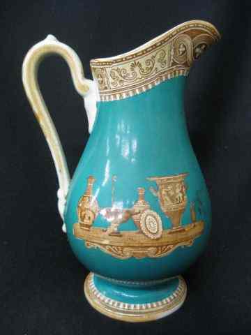 Appraisal: English Ironstone Pitcher Roman antiquities on green ''