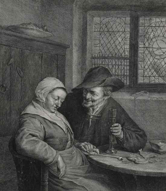 Appraisal: ADRIAEN JANSZ VAN OSTADE Dutch - MAN AND WOMAN SEATED