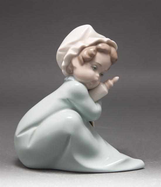 Appraisal: Lladro porcelain figure ''Baby holding Bottle'' no blue stamp mark