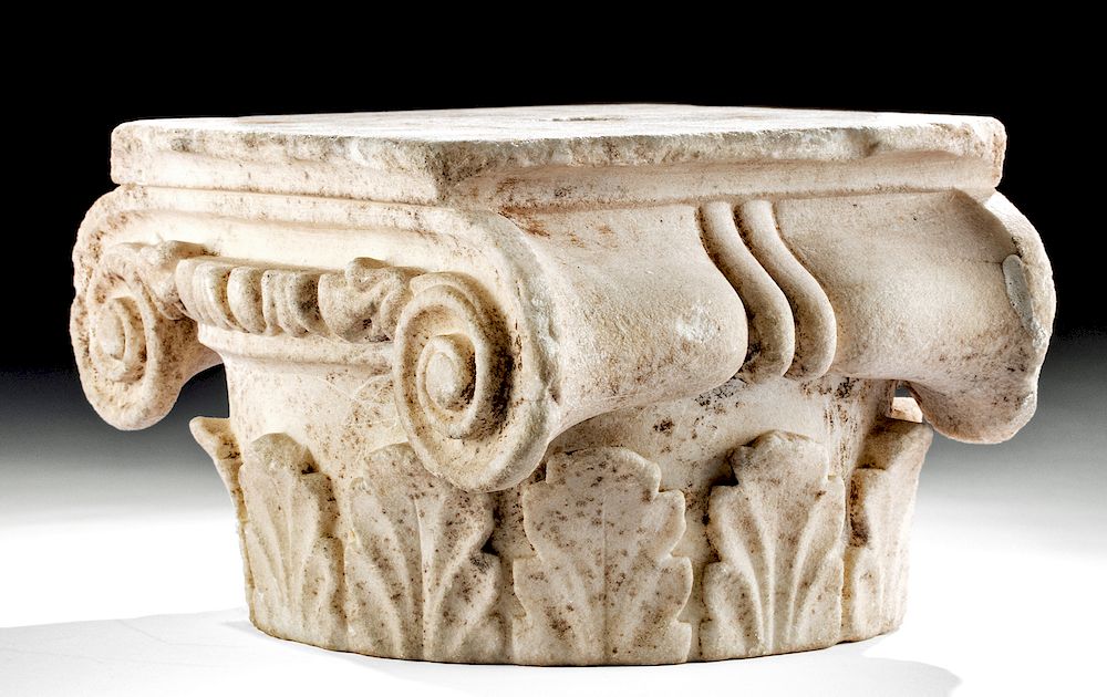 Appraisal: Roman Marble Ionic Capitol ex-Bonhams Classical World probably Roman Imperial