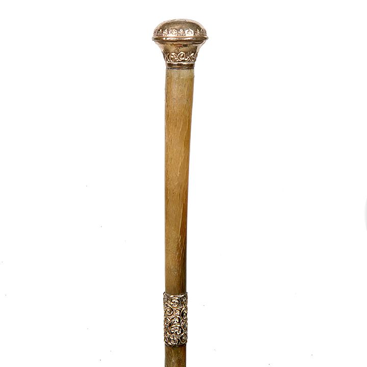 Appraisal: Horn Dress Cane Ca - Possibly rhino matching gold-filled handle