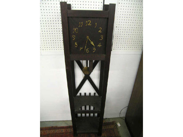 Appraisal: Mission Oak Grandfather Clock Arts Crafts era