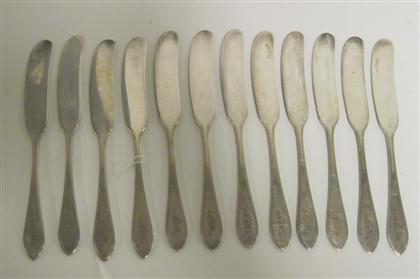 Appraisal: Twelve Tiffany Co 'Queen Anne' pattern sterling silver butter spreaders