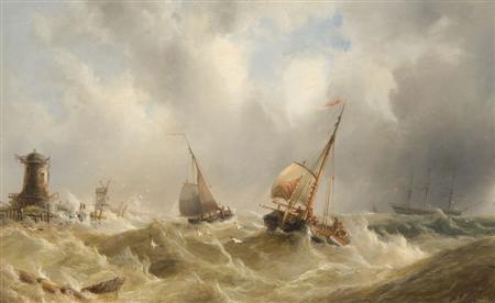 Appraisal: HENRY REDMORE - VESSELS OFFSHORE IN A SWELL Signed and