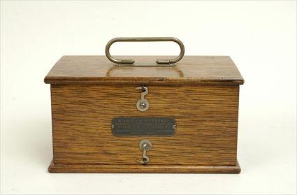 Appraisal: Stanley Patterson General Electrical Supply Company Oak Box Labeled x