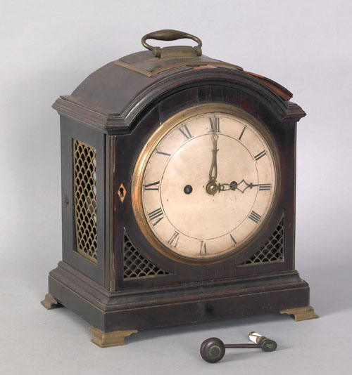 Appraisal: Georgian mahogany bracket clock ca with domed case and engraved