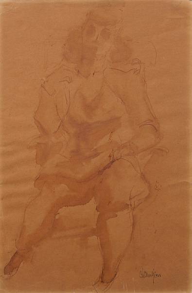 Appraisal: Chaim Gross Austrian - Untitled Seated Female signed 'Chaim Gross'