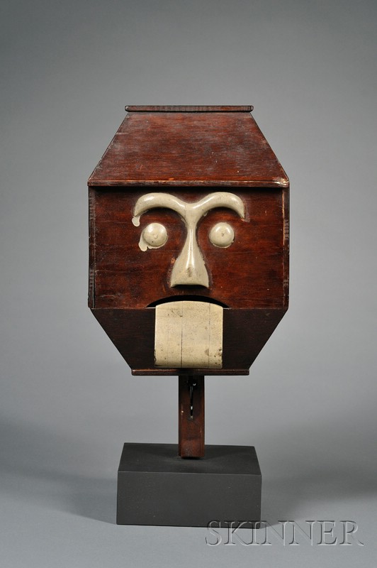 Appraisal: Painted Wood and Plywood Head of a Mechanical Man E