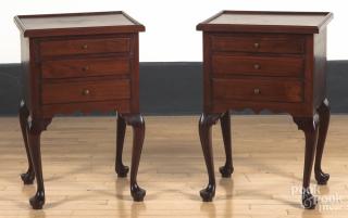 Appraisal: Pair of bench made walnut end tables by S Yezerski