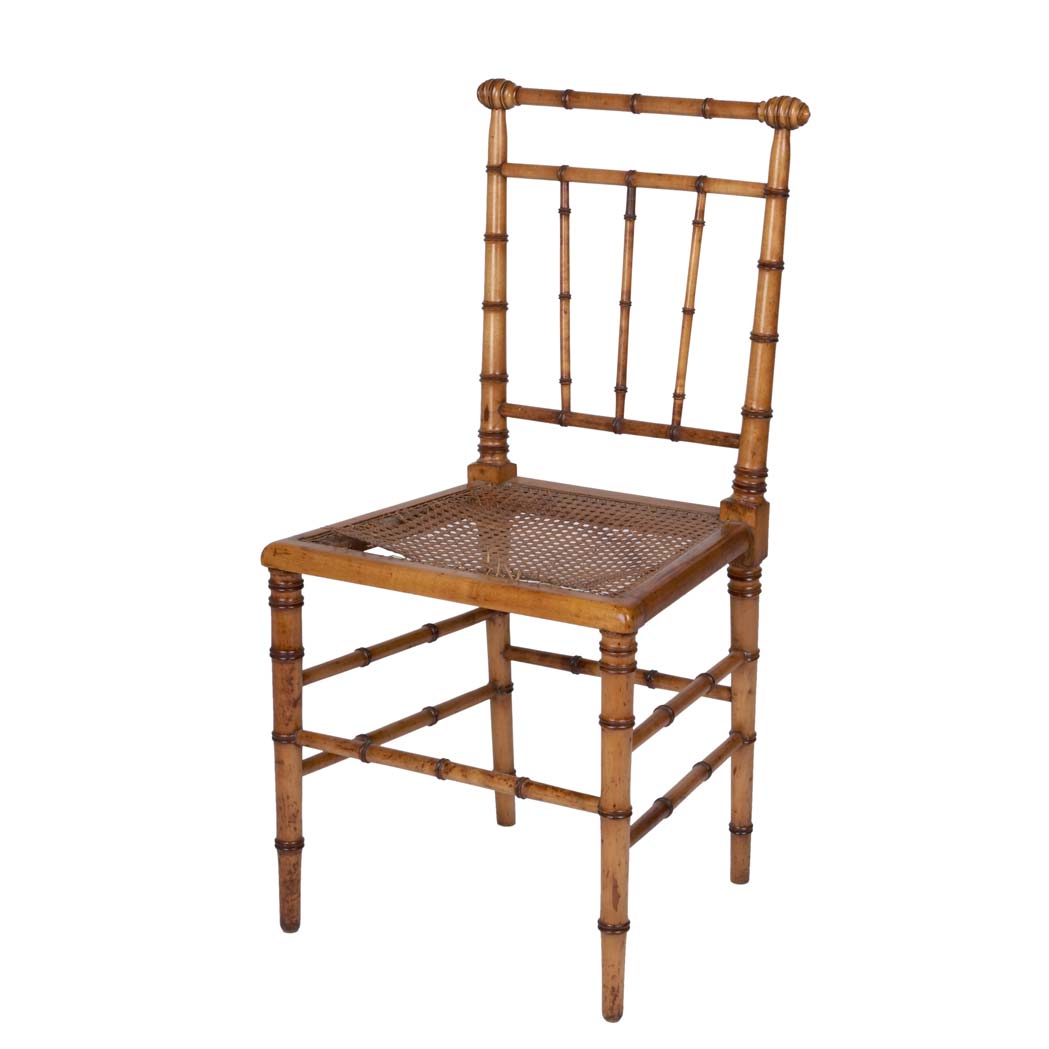 Appraisal: American Aesthetic Movement Faux Bamboo Maple Side Chair Attributed to