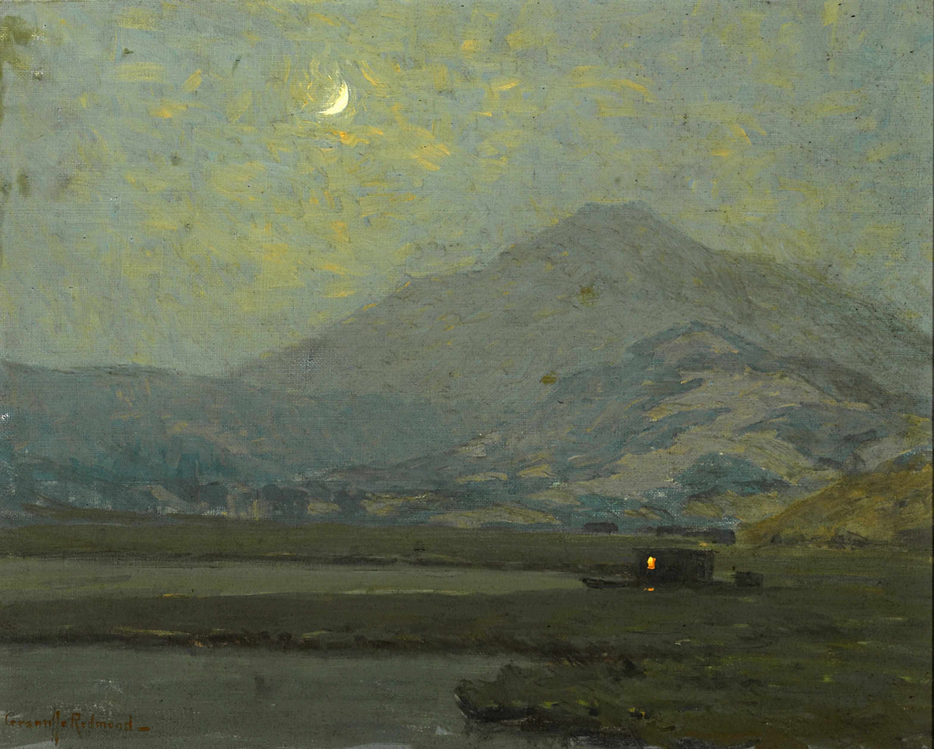 Appraisal: Granville Redmond American - Mount Tamalpais in moonlight with a