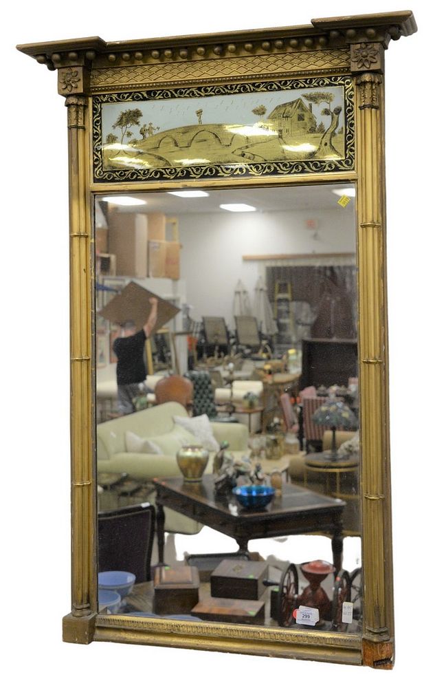 Appraisal: Federal Mirror having eglomised panel over rectangular mirror having gilt