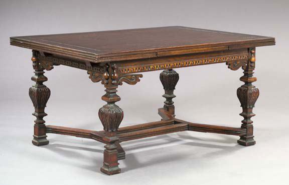 Appraisal: Good English Oak Draw-Leaf Refectory Dining Table first quarter th