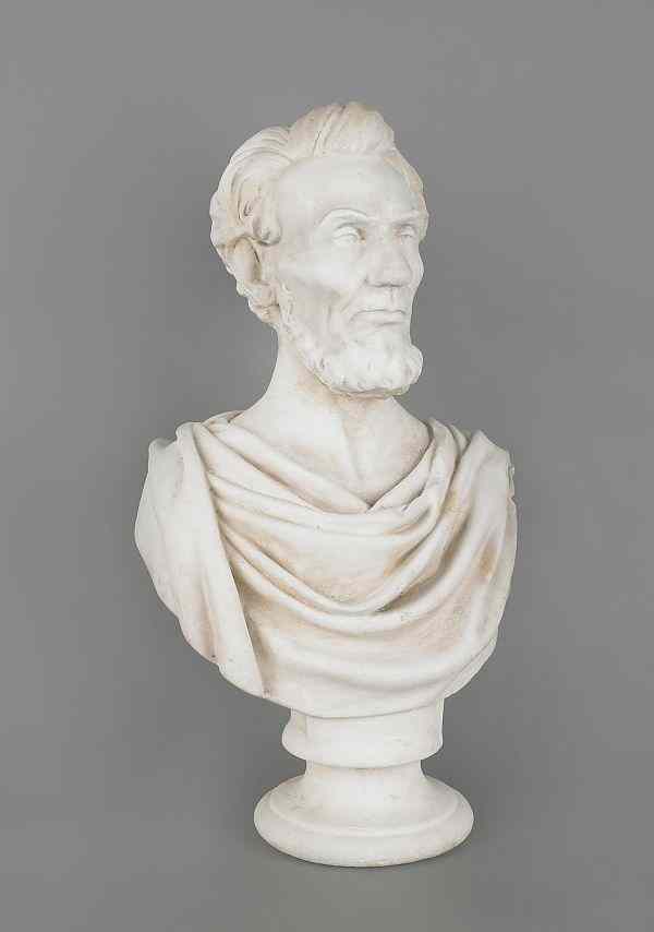 Appraisal: A large chalkware bust of Abraham Lincoln h