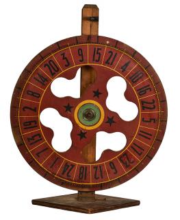 Appraisal: Antique Carnival Game Wheel American ca s Antique hand-painted wheel