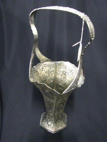 Appraisal: Silverplate Basket Vase Dutch decorations