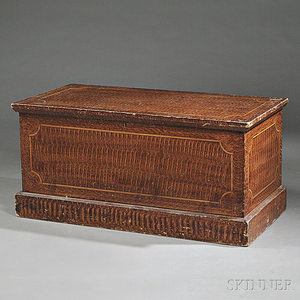 Appraisal: Putty-painted Six-board Chest probably New England early th century with