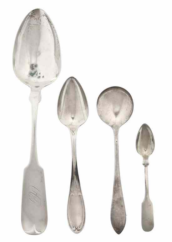 Appraisal: A Collection of American Coin Silver Articles comprising teaspoons serving