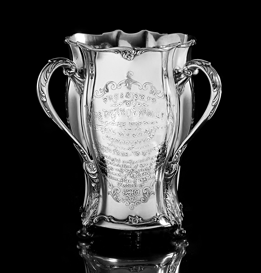 Appraisal: IMPORTANT TENNESSEE STERLING PRESENTATION LOVING CUP Tri handled sterling silver