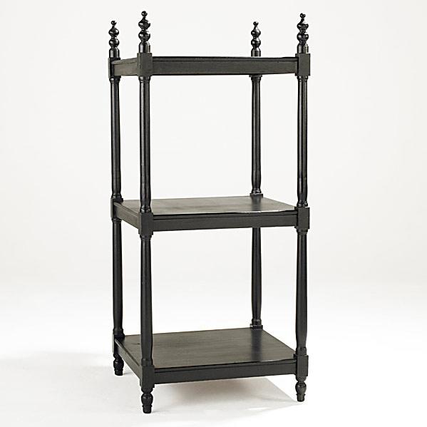 Appraisal: ENGLISH WHATNOTThree tier painted black th c x x