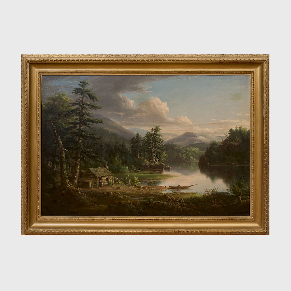 Appraisal: Henry Ary - A Camp in the Catskills Oil on