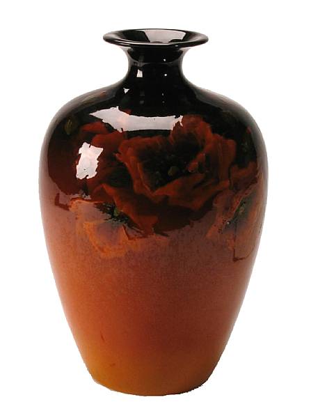 Appraisal: A monumental Weller Louwelsa glazed ceramic baluster vase by Albert