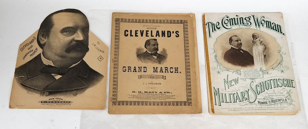 Appraisal: Grover Cleveland Campaign Sheet Music Grover Cleveland sheet music die-cut