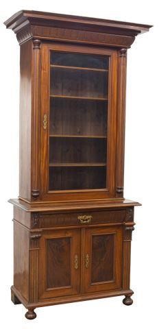 Appraisal: Danish glazed display cabinet having a molded cornice glazed cabinet