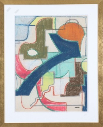 Appraisal: Abstract composition pastel x marked LR Artist Collaborative group th