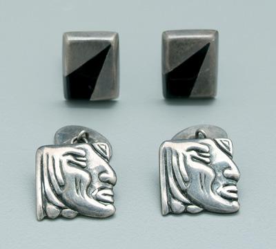 Appraisal: Los Castillo silver cufflinks Mexican sterling silver one pair with