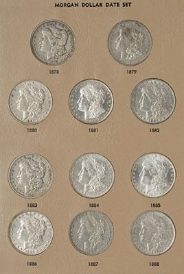 Appraisal: Date set of Morgan silver dollars -CC Choice Fine -S