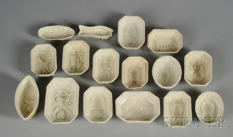 Appraisal: Sixteen Small Creamware Culinary Molds England late th early th