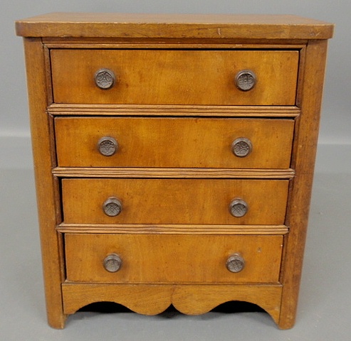 Appraisal: - Victorian miniature chest of drawers with four drawers and