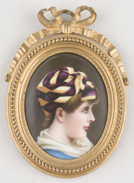 Appraisal: Porcelain Plaque att KPM early th c depicting pensive young