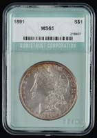 Appraisal: ONE GRADED CASED MORGAN SILVER DOLLAR Graded by NTC MS