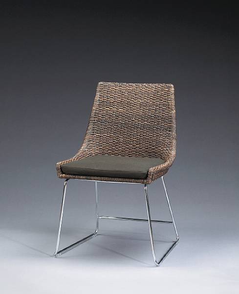 Appraisal: A pair of Kitchen Collection woven 'Shelter' chairs McGuire Furniture