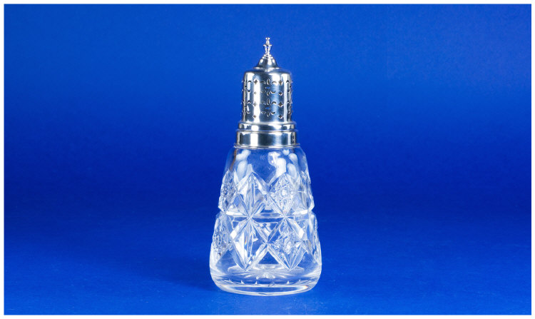 Appraisal: Silver Topped Cut Glass Sugar Caster hallmarked for Birmingham standing