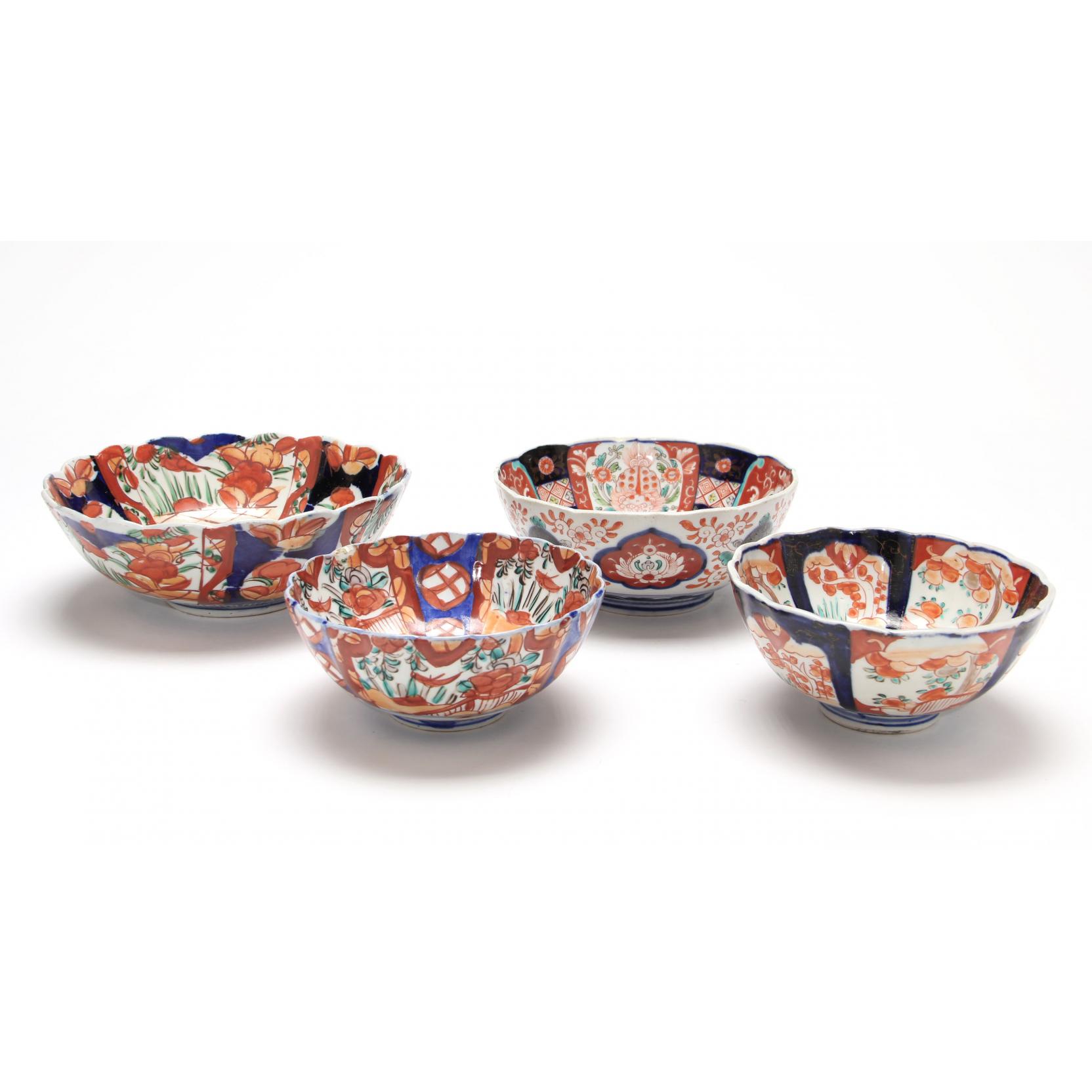 Appraisal: Four Imari Bowls th century of graduated size all with