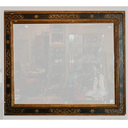 Appraisal: Gilt Decorated Black Painted Mirror Estimate -