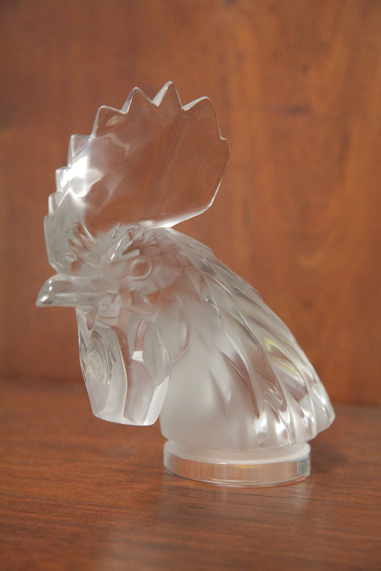 Appraisal: LALIQUE ROOSTER Depicting the head of a rooster Signed ''