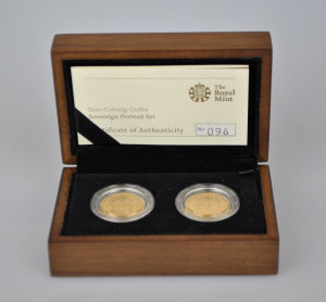 Appraisal: A boxed Royal Mint two-coin Saxe-Coburg-Gotha Sovereign Portrait set