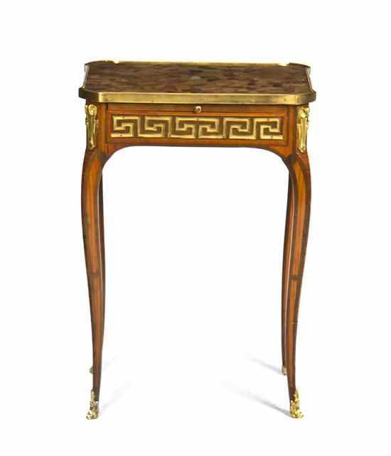 Appraisal: A Louis XVI Style Tulipwood and Gilt Bronze Mounted Occasional