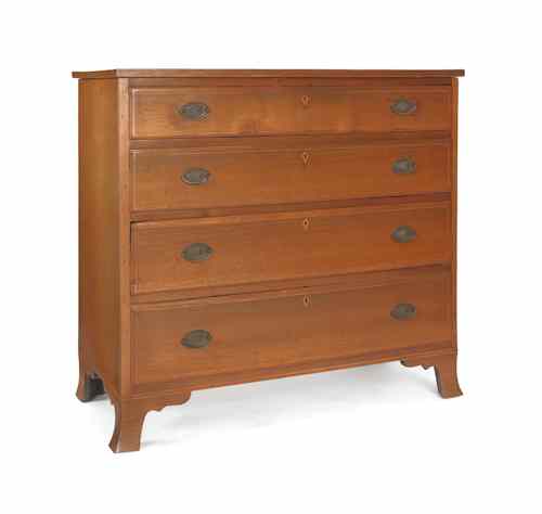 Appraisal: Pennsylvania Federal walnut chest of drawers ca with line inlaid