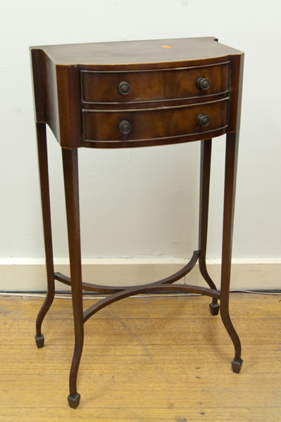 Appraisal: SHERATON STYLE MAHOGANY INLAID BEDSIDE TABLE