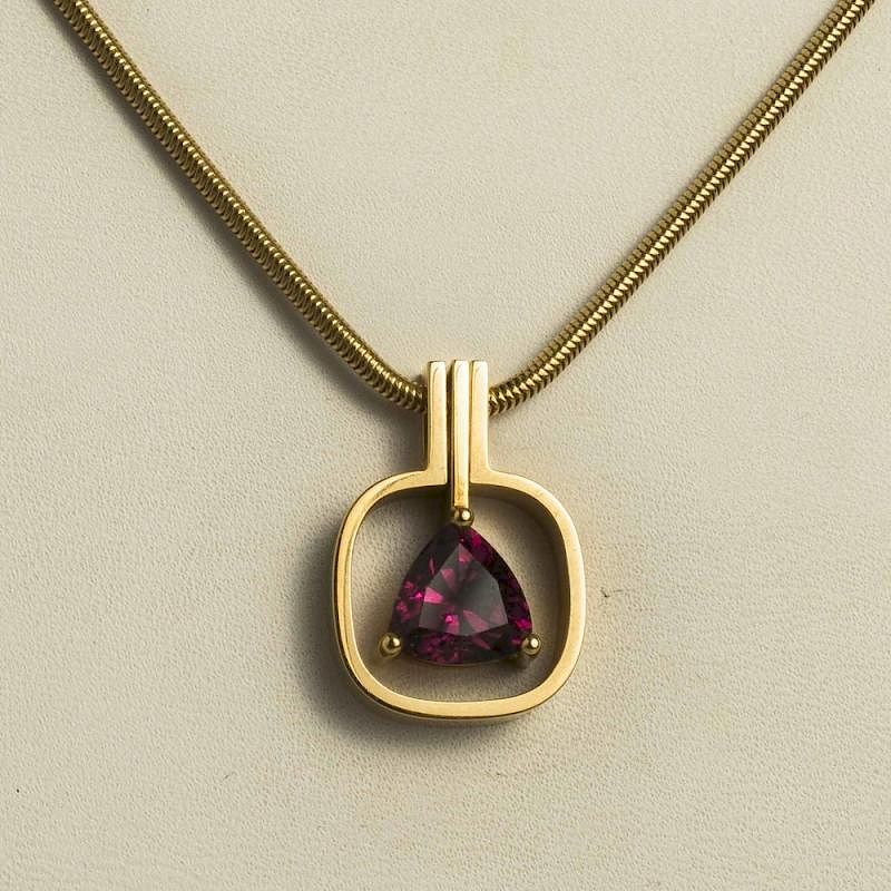 Appraisal: Jean Francois Albert Rhodolite Garnet Pendant and Chain Jean Francois